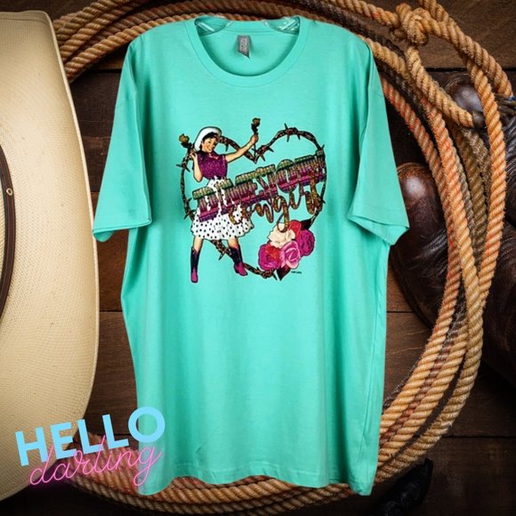 L& B Life Dimestore Cowgirl Mint T-Shirt - Picture 2 of 7
